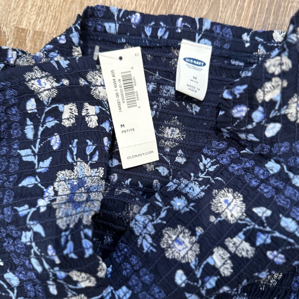 Old Navy, NWT Blue Floral Midi Dress, Size MP - Picture 6 of 10